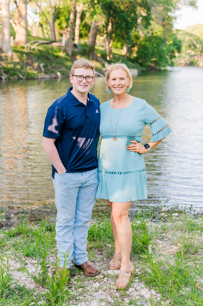 Mom and son portrait in New Braunfels, TX