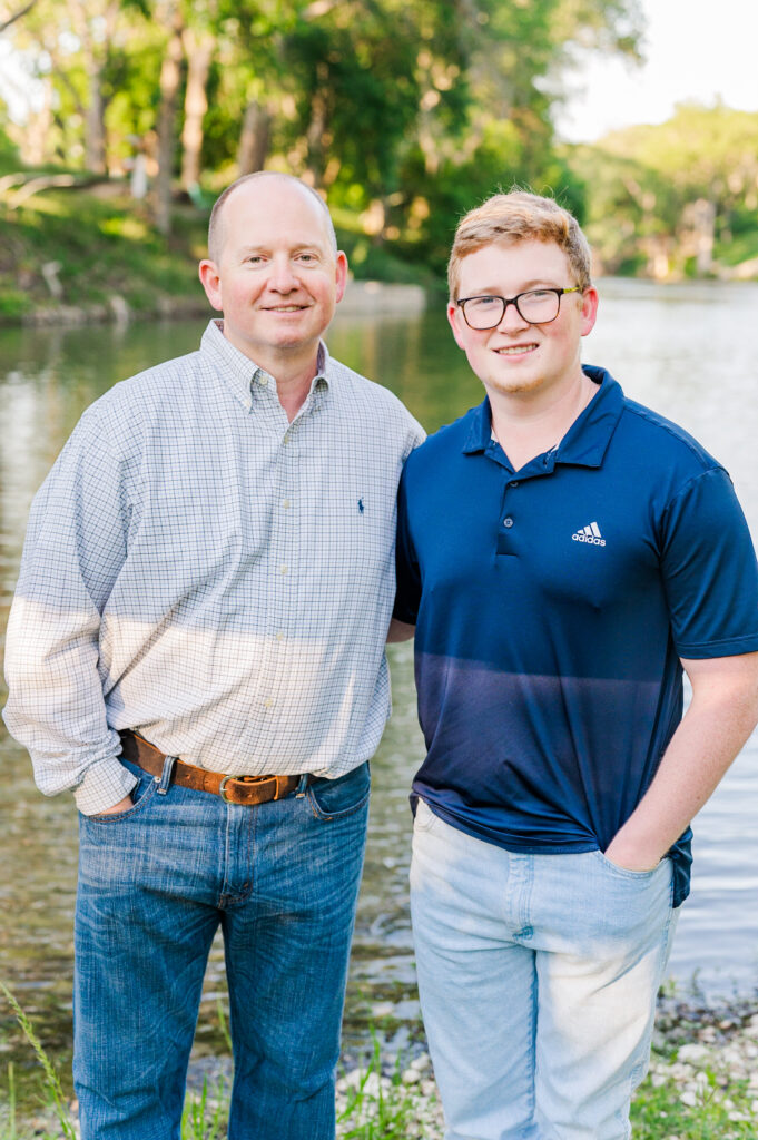 Dad & Son in front of New Braunfels property in Gruene