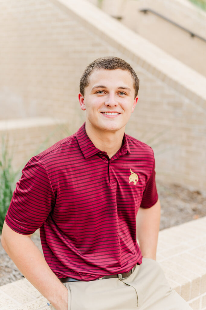 Sitting at McCoy for his Texas State University Portraits 