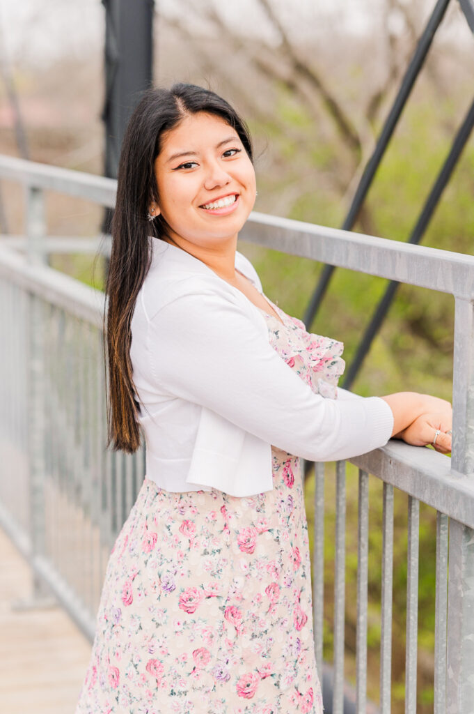 Senior on bridge during their Faust Street Bridge session