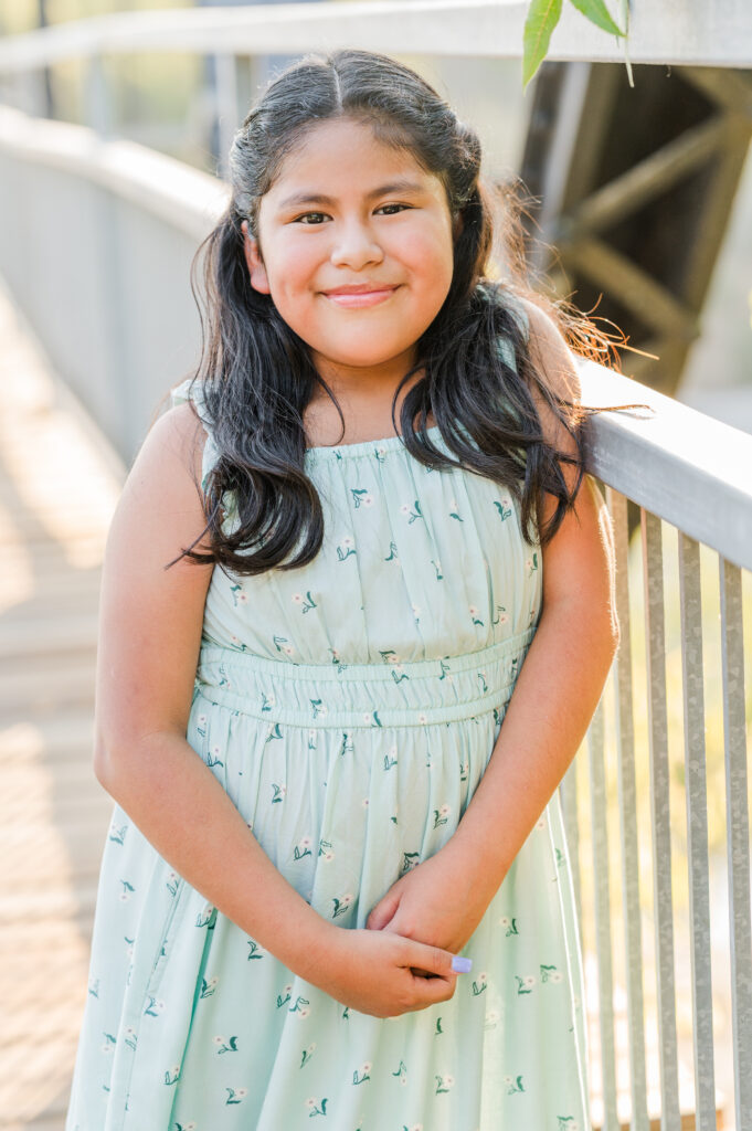 Individual portraits of child on Faust Street Bridge