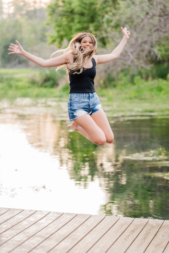 Texas state grad photo at sewell park 